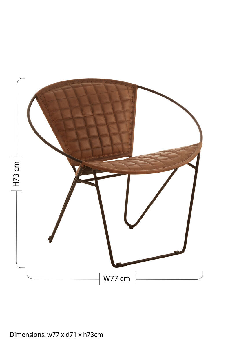 Buffalo Brown Leather Modern Sling Chair - PN Home