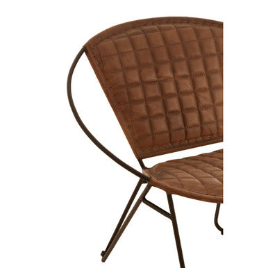 Buffalo Brown Leather Modern Sling Chair - PN Home