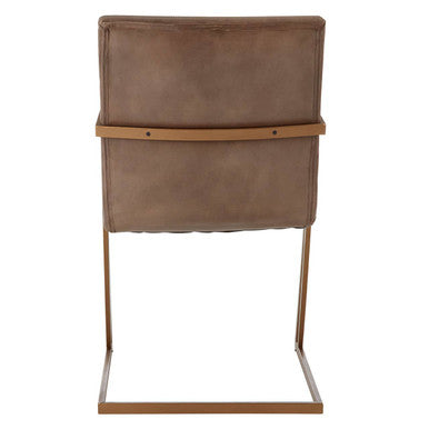 Buffalo Grey Leather Cantilever Dining Chair - PN Home