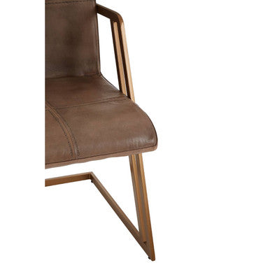 Buffalo Grey Leather Cantilever Dining Chair - PN Home