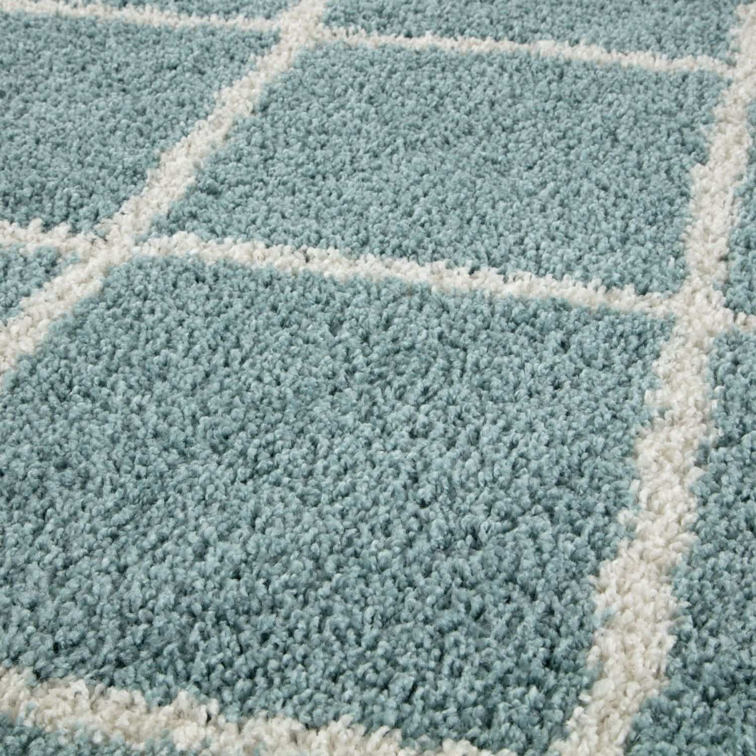 Moroccan Duck Egg Blue Shaggy Rug | 550 - PN Home