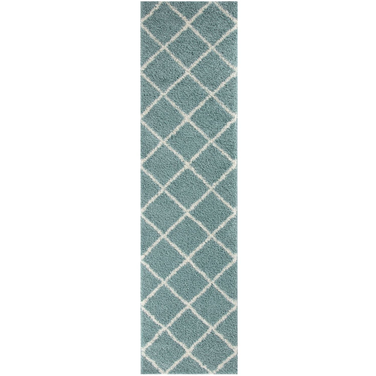 Moroccan Duck Egg Blue Shaggy Rug | 550 - PN Home
