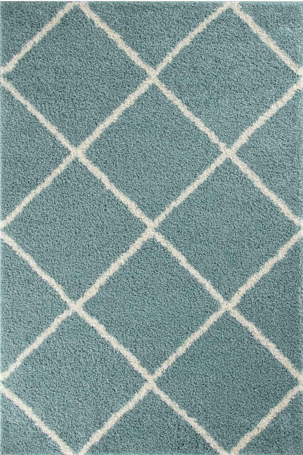 Moroccan Duck Egg Blue Shaggy Rug | 550 - PN Home