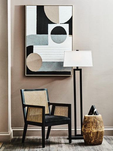 Leora Black and White Floor Lamp