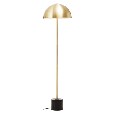 Murdoch Brushed Brass Floor Lamp with Black Marble Base - PN Home