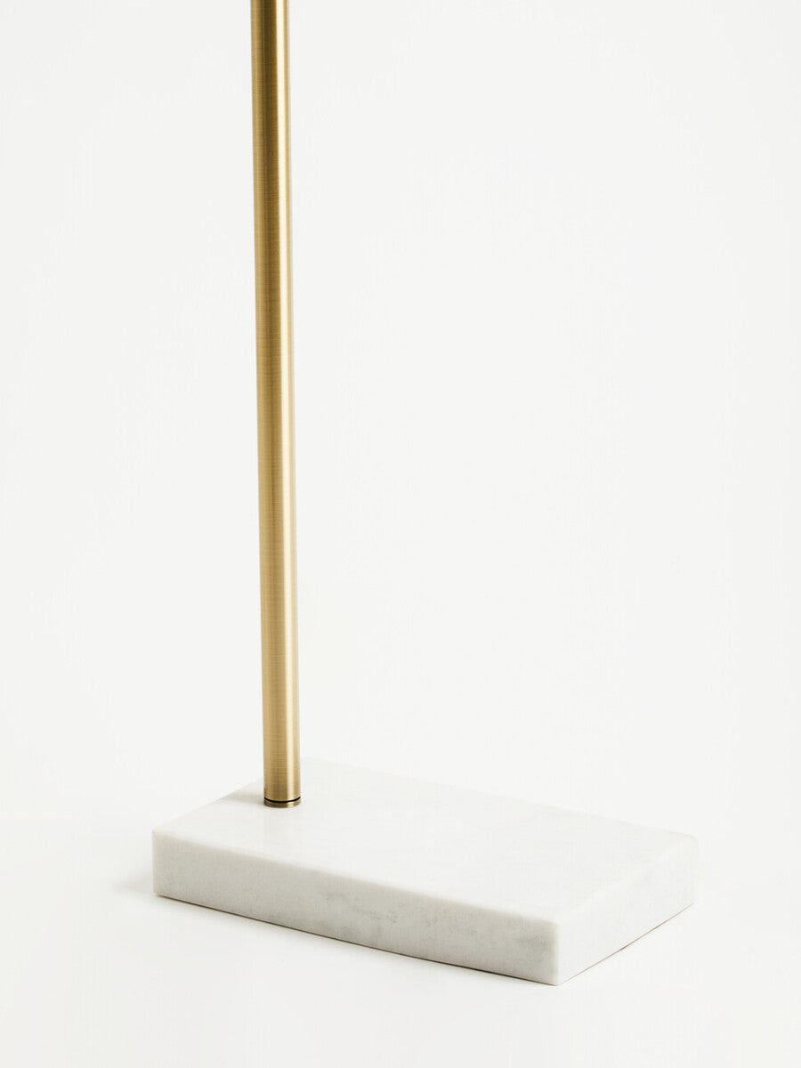 Equipoise Black and Brass Finish Floor Lamp with Marble Base - PN Home