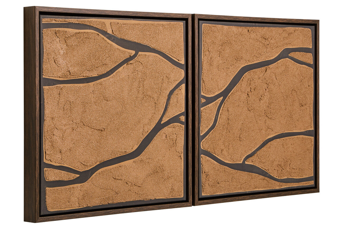 Astratto Set Of 2 Brown and Black Textured Wall Art - PN Home