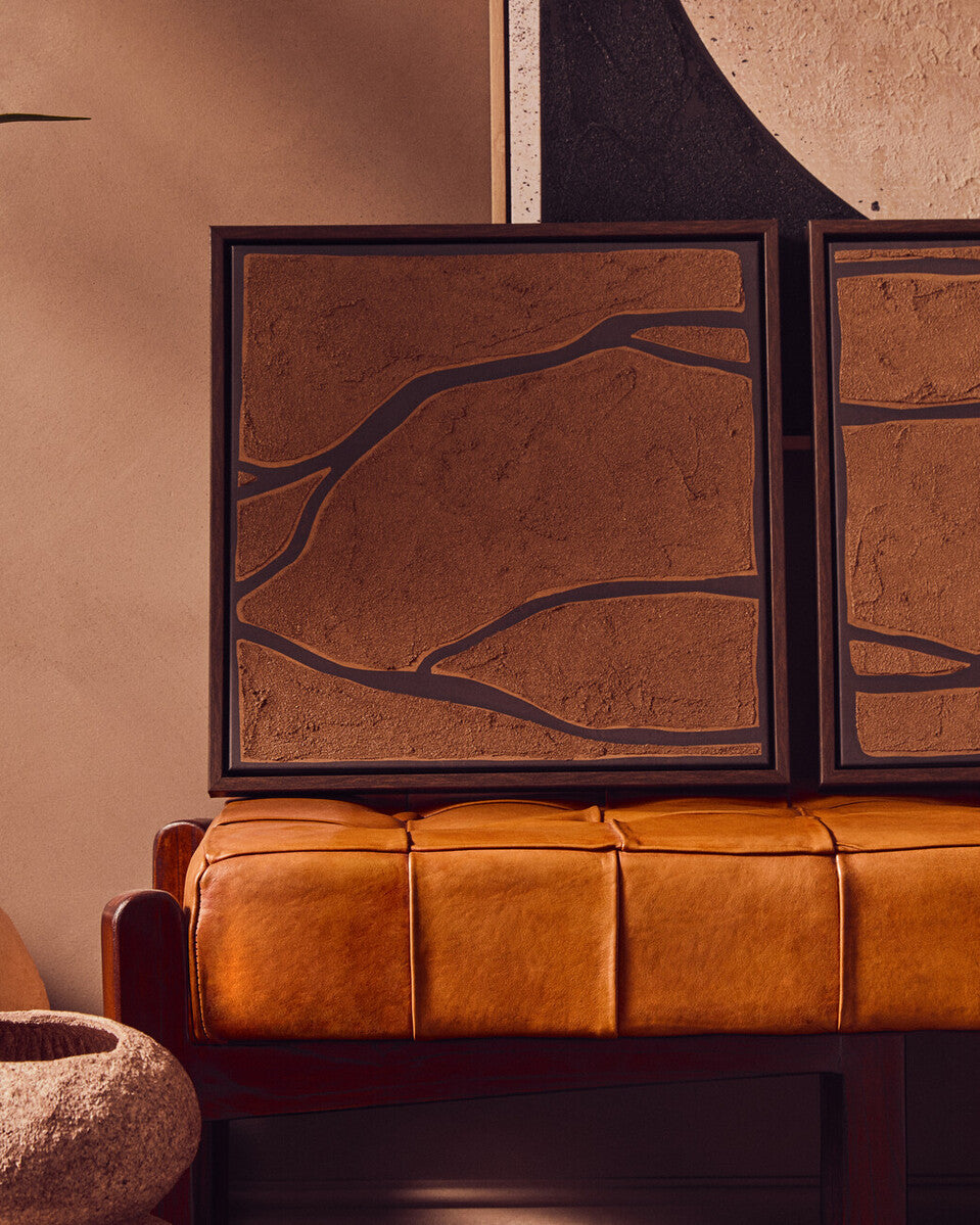 Astratto Set Of 2 Brown and Black Textured Wall Art - PN Home