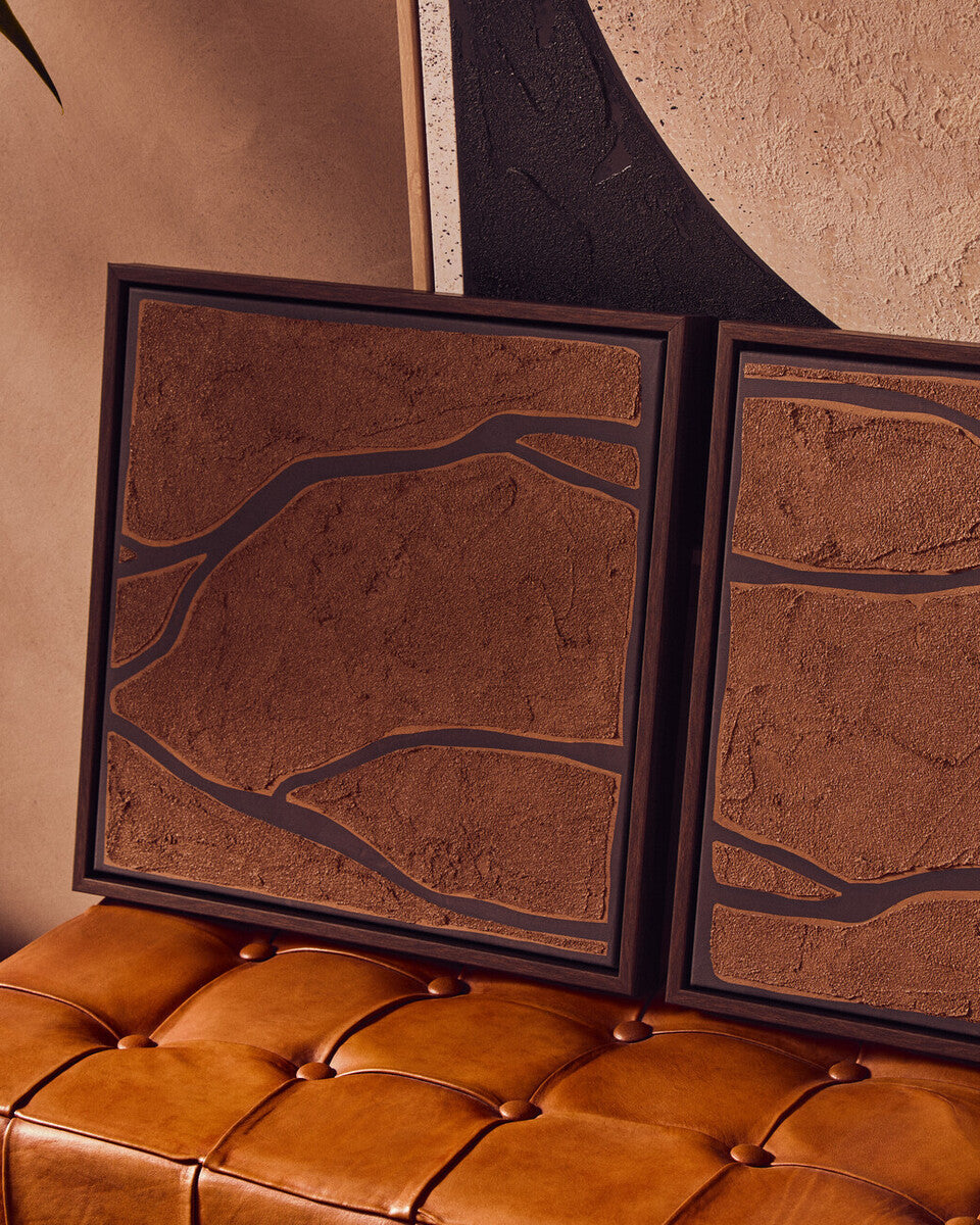 Astratto Set Of 2 Brown and Black Textured Wall Art - PN Home