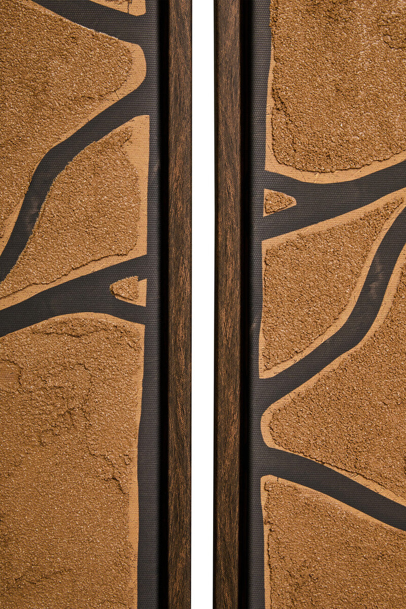 Astratto Set Of 2 Brown and Black Textured Wall Art - PN Home