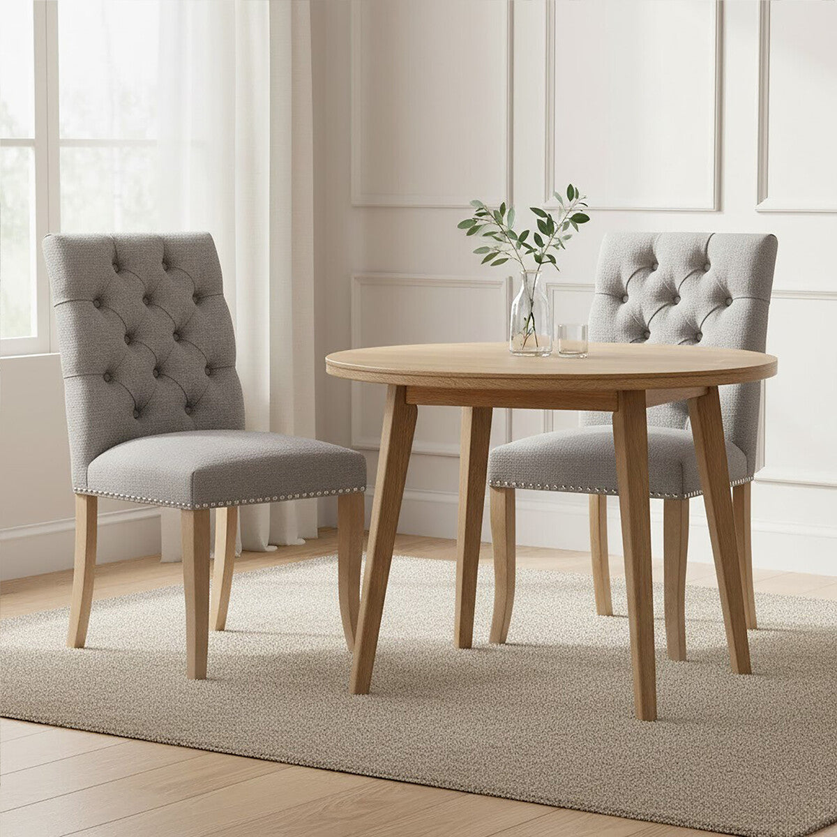 Kensington Townhouse Grey Linen Dining Chair - PN Home