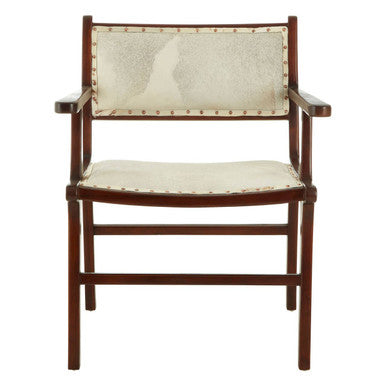 Kendari Leather and Teak Wood Dining Chair - PN Home
