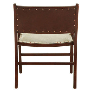 Kendari Leather and Teak Wood Dining Chair - PN Home
