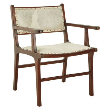 Kendari Leather and Teak Wood Dining Chair - PN Home