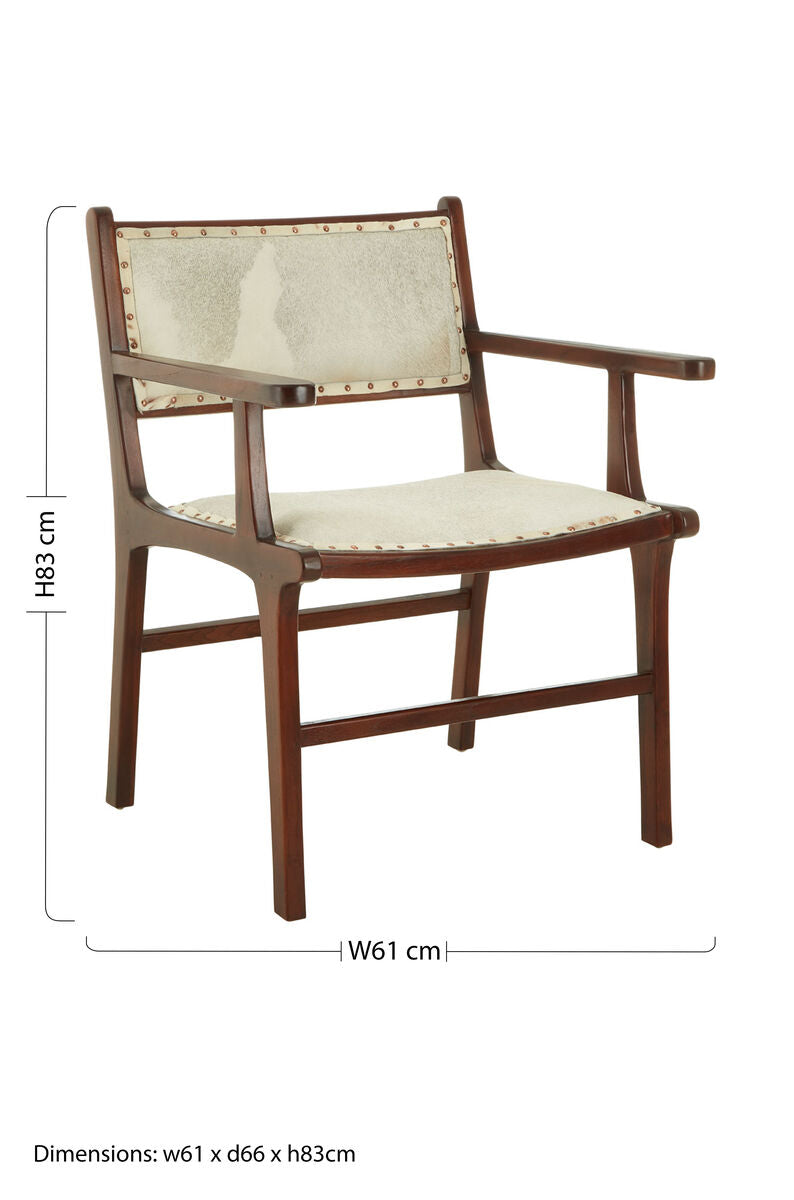 Kendari Leather and Teak Wood Dining Chair - PN Home