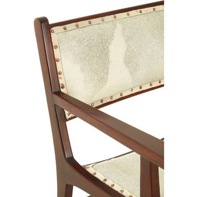 Kendari Leather and Teak Wood Dining Chair - PN Home