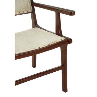 Kendari Leather and Teak Wood Dining Chair - PN Home