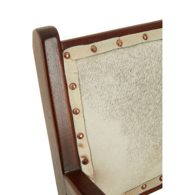 Kendari Leather and Teak Wood Dining Chair - PN Home