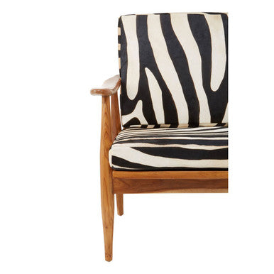Kendari Zebra Design Hair on Leather Armchair - PN Home