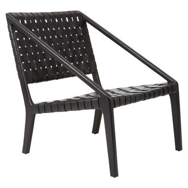Kendari Black Cow Leather Woven Chair - PN Home