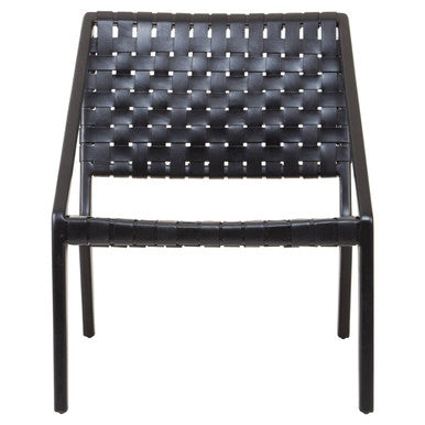 Kendari Black Cow Leather Woven Chair - PN Home