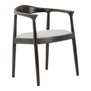 Kendari Open Back Grey Leather Chair - PN Home