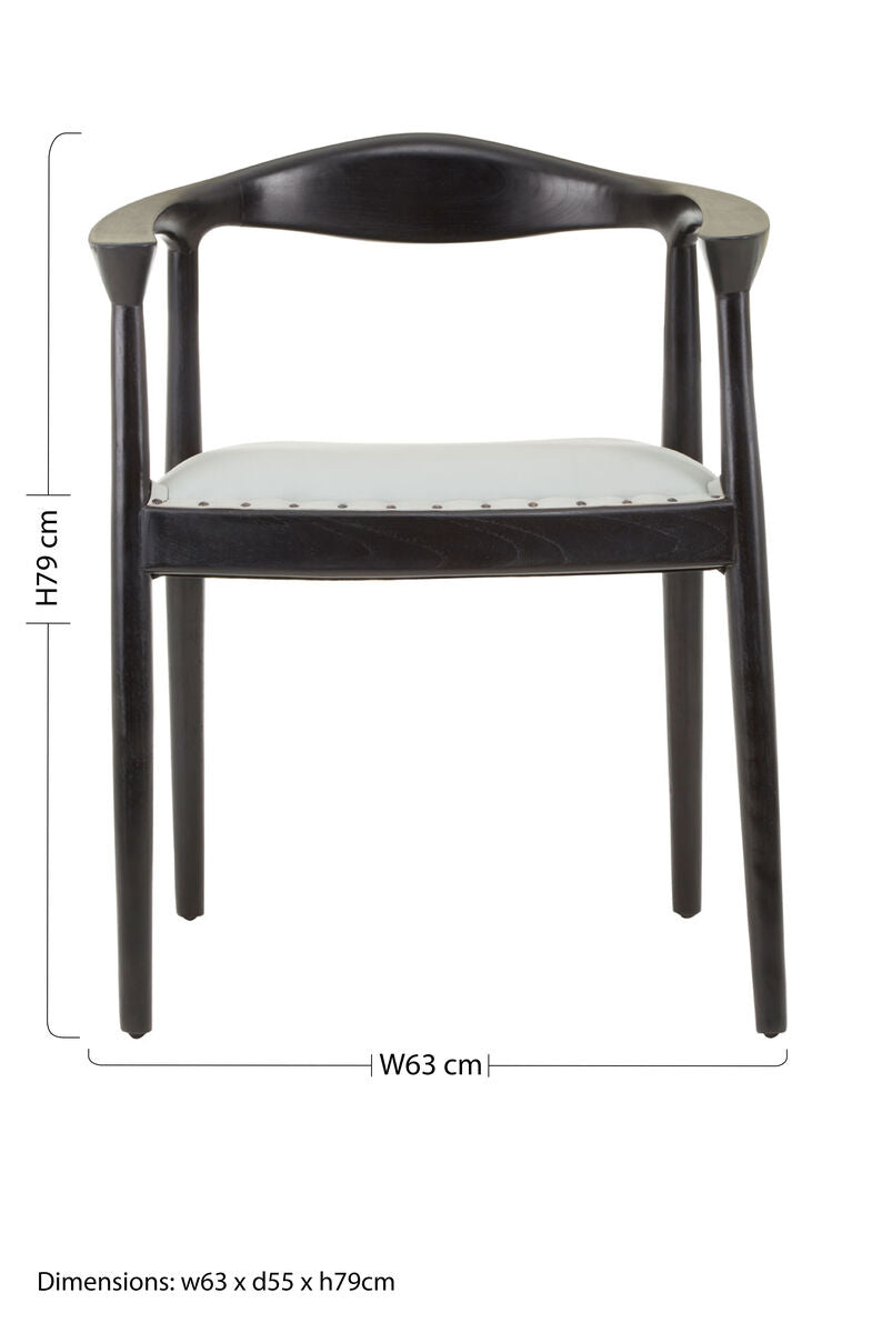 Kendari Open Back Grey Leather Chair - PN Home