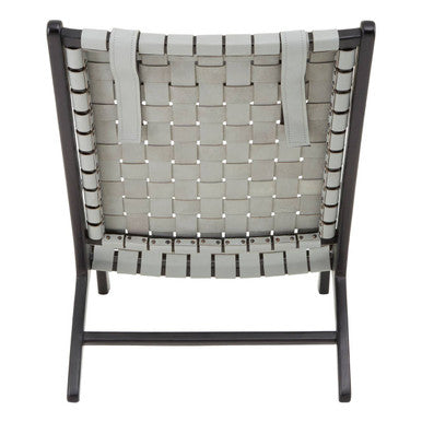 Kendari Grey Woven Leather Strap Chair - PN Home