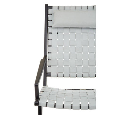 Kendari Grey Woven Leather Strap Chair - PN Home