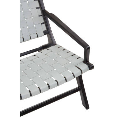 Kendari Grey Woven Leather Strap Chair - PN Home