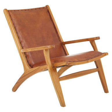 Kendari Brown Leather Chair - PN Home