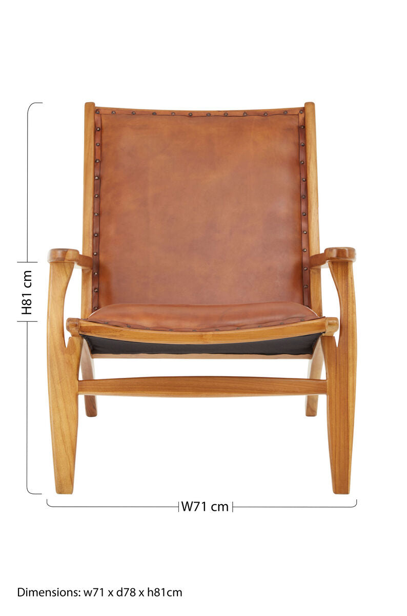 Kendari Brown Leather Chair - PN Home