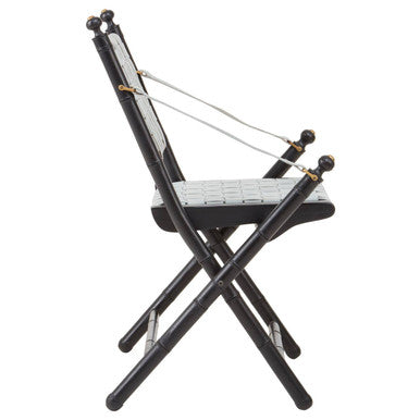 Kendari White Leather And Black Teak Wood Chair - PN Home