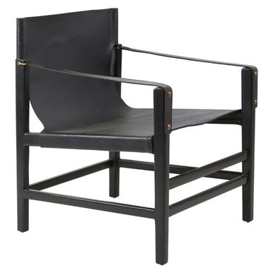 Kendari Black Teak Wood Frame Armchair - PN Home