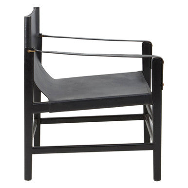 Kendari Black Teak Wood Frame Armchair - PN Home