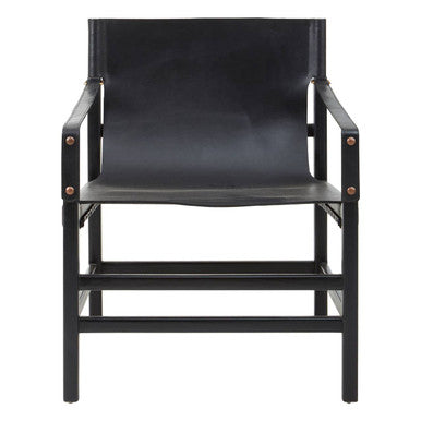 Kendari Black Teak Wood Frame Armchair - PN Home