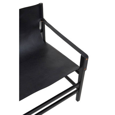Kendari Black Teak Wood Frame Armchair - PN Home