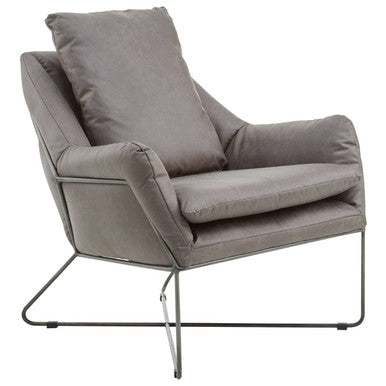 Hugo Grey faux leather Chair - PN Home