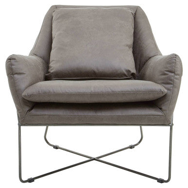 Hugo Grey faux leather Chair - PN Home
