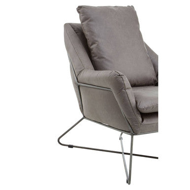 Hugo Grey faux leather Chair - PN Home