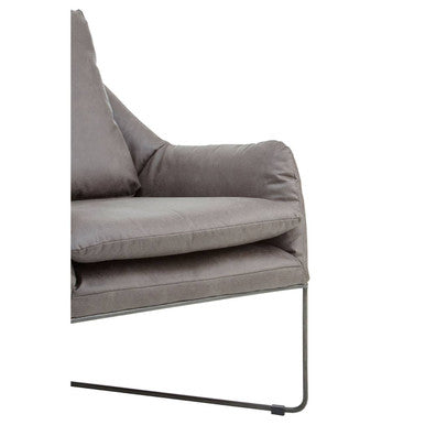 Hugo Grey faux leather Chair - PN Home