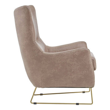 Henry Light Brown Faux Leather Armchair - PN Home
