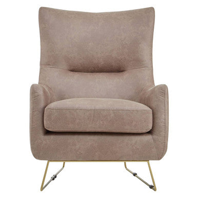 Henry Light Brown Faux Leather Armchair - PN Home
