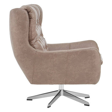 Harold Brown Leather Effect Swivel Chair - PN Home