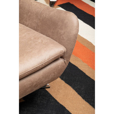 Harold Brown Leather Effect Swivel Chair - PN Home