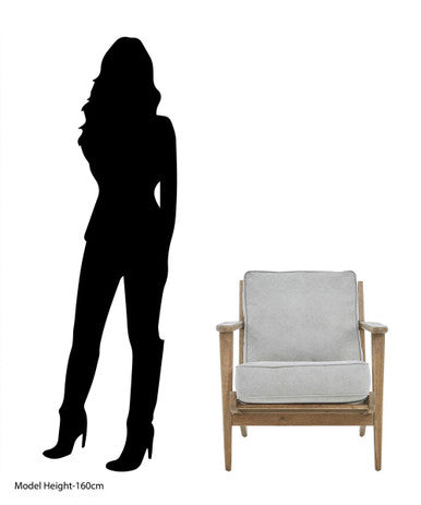 Harry Grey Linen oak frame Armchair