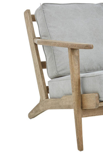 Harry Grey Linen oak frame Armchair - PN Home