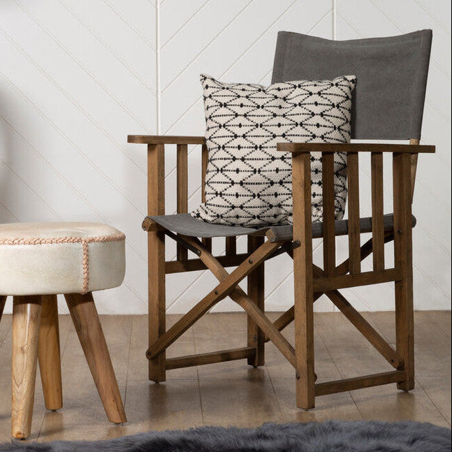 Hugh Grey linen Directors Chair - PN Home