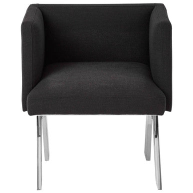 Piermount Black Dining Chair with Silver Legs - PN Home