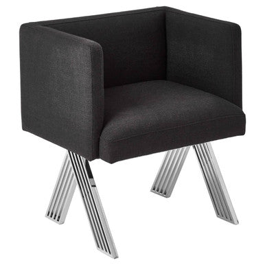 Piermount Black Dining Chair with Silver Legs - PN Home